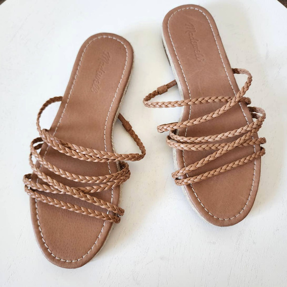 Madewell The Kathryn Espadrille Slide Sandal in Leather - Picture 2 of 9